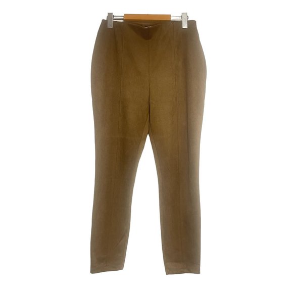 Joe Fresh Brown Faux Suede Leggings Size Medium Autumn Fall Spring Comfy - Picture 1 of 9